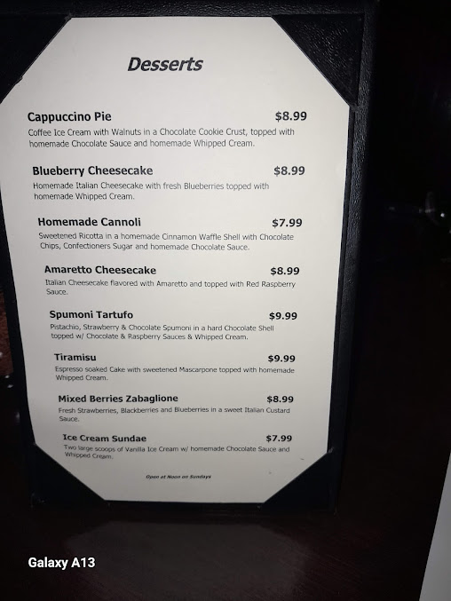 Menu Delmonico's Syracuse - 8