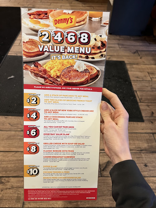 Menu Denny's Restaurant - 0