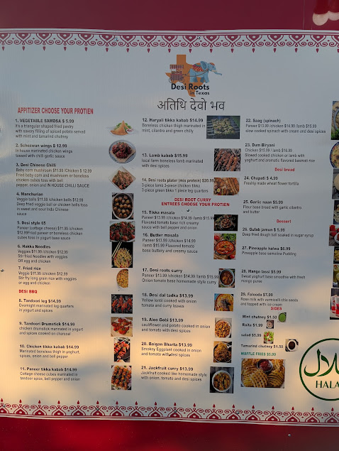 Menu Desi Roots In Texas - 3