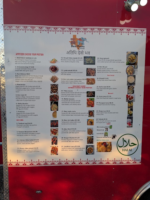 Menu Desi Roots In Texas - 4