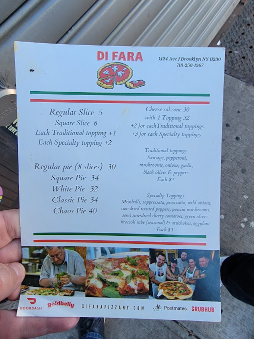 Menu Di Fara Pizza - 2