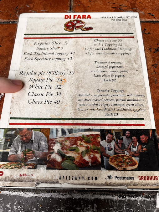 Menu Di Fara Pizza - 7