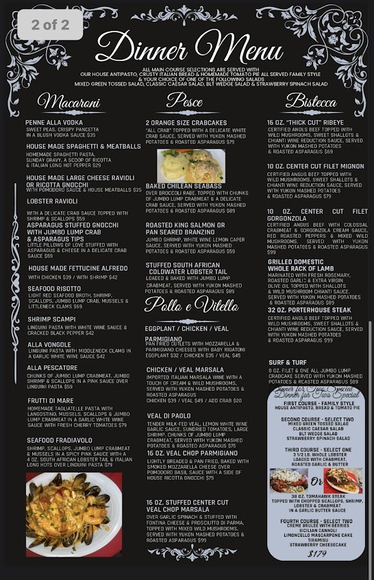 Menu Di Paolos Italian Ristorante - 2