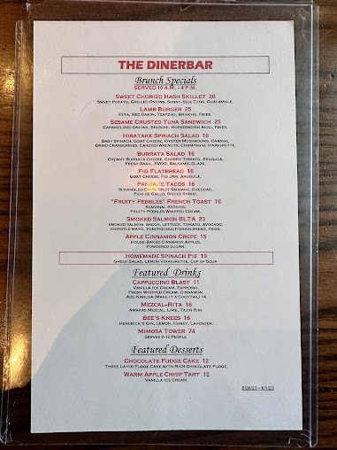 Menu Diner Bar - 1