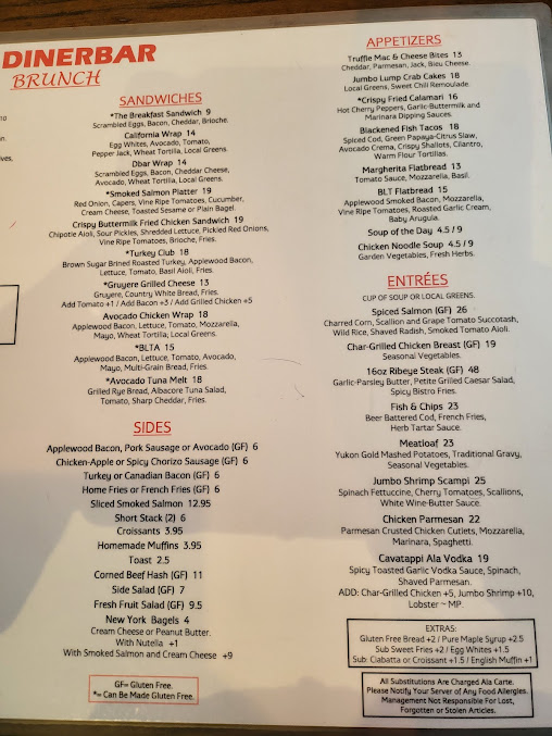 Menu Diner Bar - 6