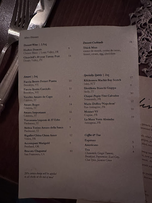 Menu Dinner Party - 8