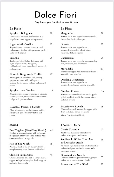 Menu Dolce Fiori - 4