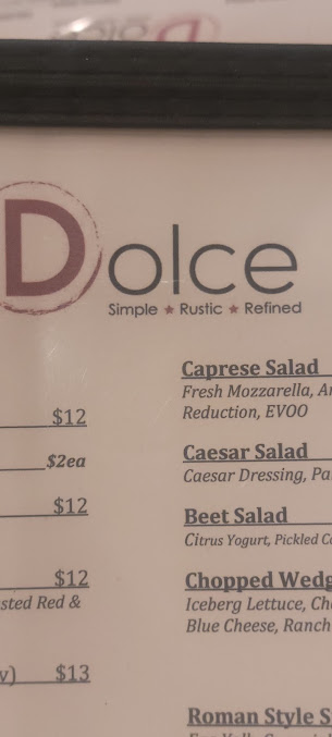 Menu Dolce Restaurant Wine Bar - 3