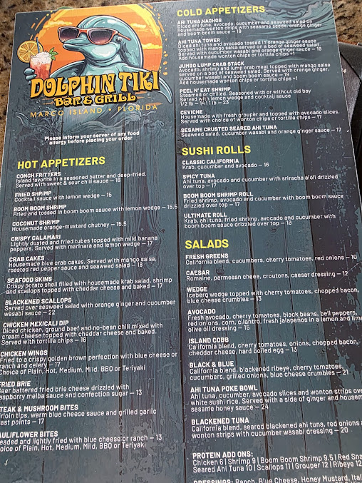 Menu Dolphin Tiki Bar Grill - 7