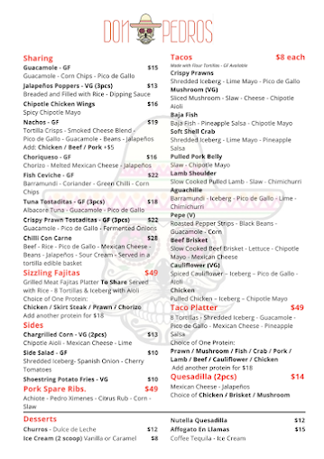Menu Don Pedros Bondi - 0