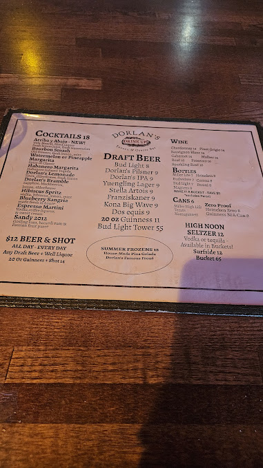 Menu Dorlan's Tavern & Oyster Bar - 0