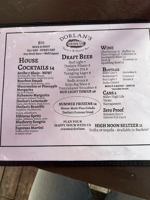 Menu Dorlan's Tavern & Oyster Bar - 1