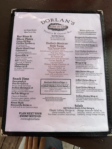 Menu Dorlan's Tavern & Oyster Bar - 2