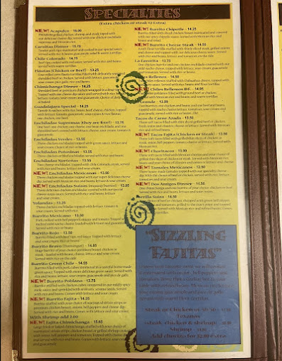 Menu Dos Reales Mexican Restaurant - 1