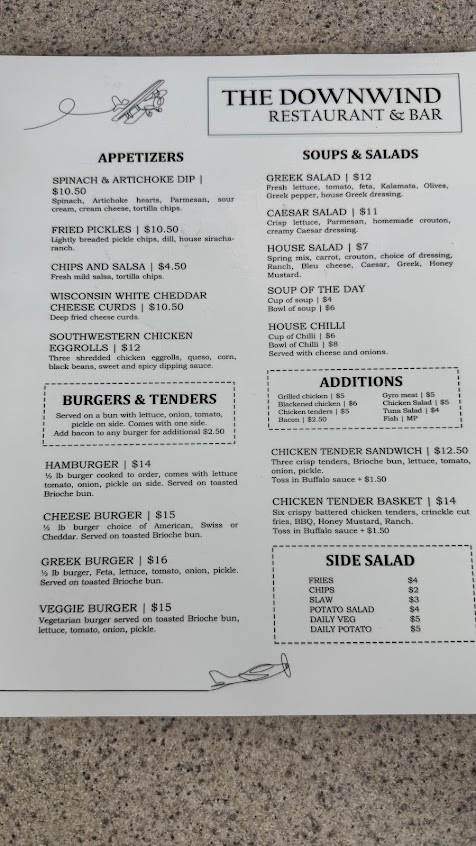 Menu Downwind Restaurant And Lounge - 0