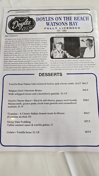Menu Doyles On The Beach - 2