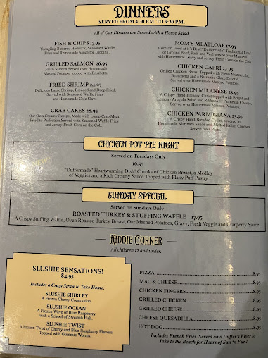 Menu Duffer's Restaurant & Old Fashioned Ice Cream Parlor - 0