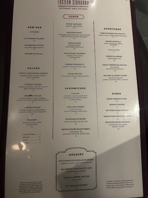 Menu Eastern Standard Kitchen And Drinks - 4