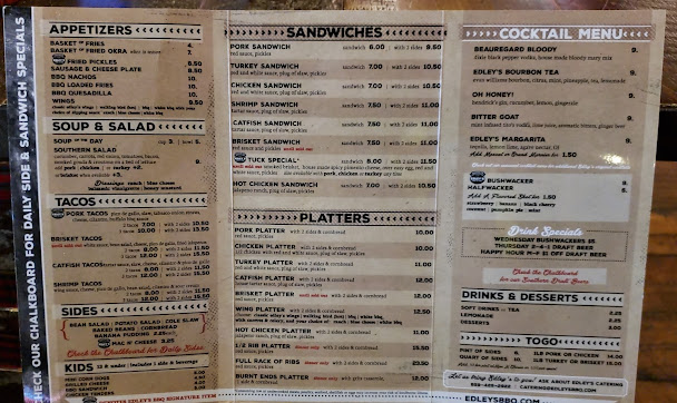 Menu Edleys Bar B Que Chattanooga - 5
