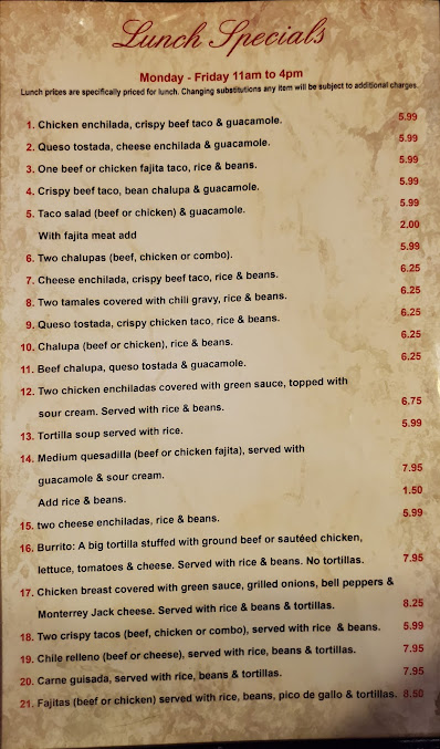 Menu Eduardo's Mexican Restaurant - 4