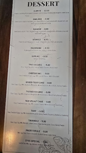 Menu Efes Mediterranean Gril - 1