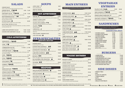 Menu Efes Mediterranean Gril - 8