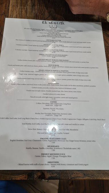 Menu Ek'sentrik Cafe Maroubra - 4