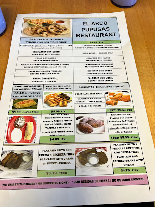 Menu El Arco Pupusas Restaurant - 5