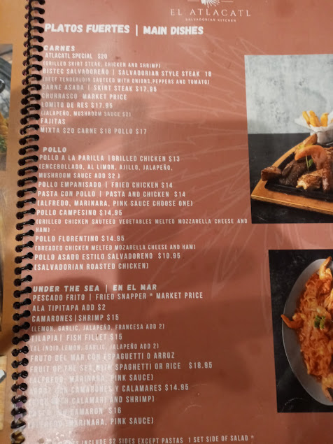 Menu El Atlacatl Salvi Kitchen - 1