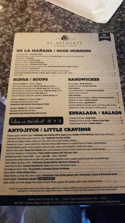 Menu El Atlacatl Salvi Kitchen - 5