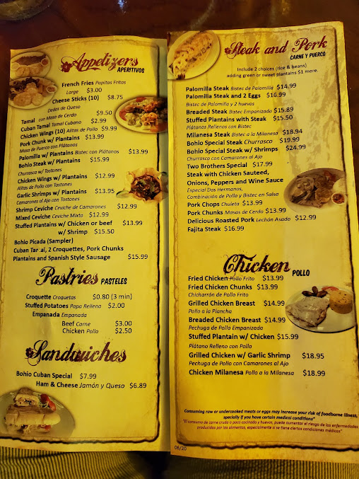 Menu El Bohio Cuban Restaurant - 6