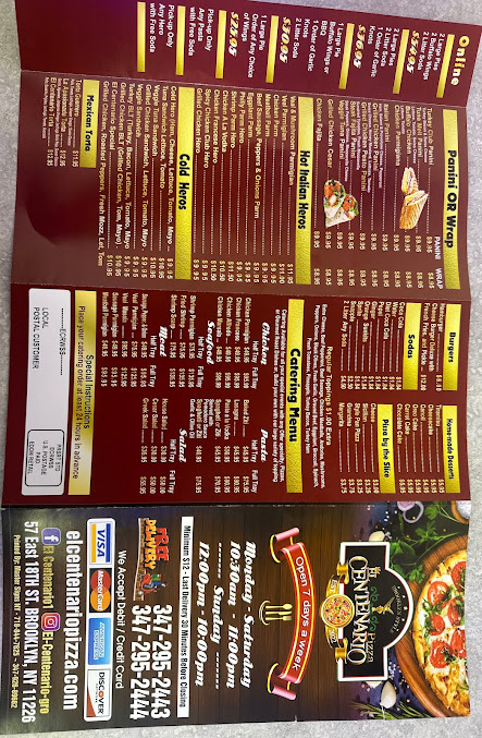 Menu El Centenario Pizza - 0