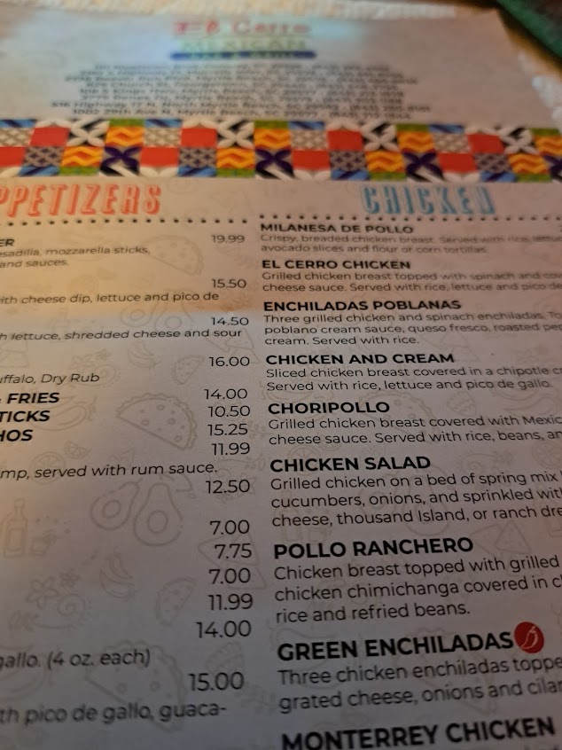 Menu El Cerro Grande Of Georgetown - 0