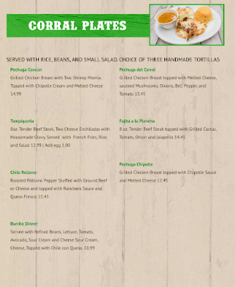 Menu El Corral Mexican Grill & Bar - 1