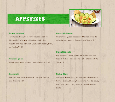 Menu El Corral Mexican Grill & Bar - 6