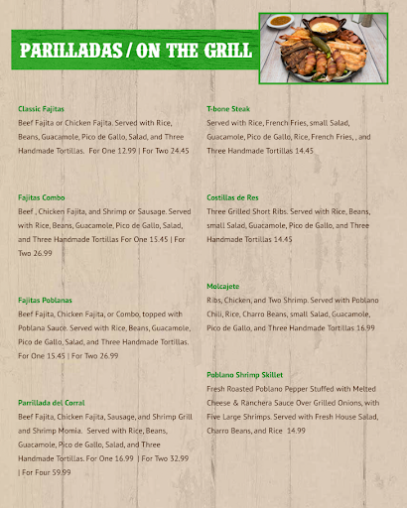 Menu El Corral Mexican Grill & Bar - 9