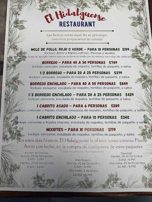 Menu El Hidalguense - 7