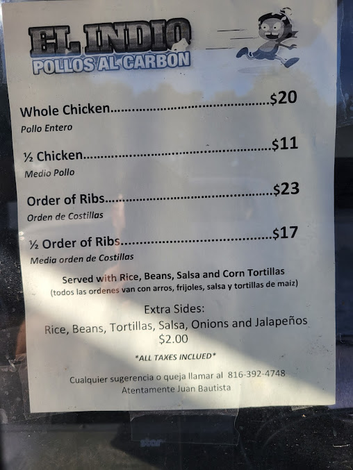 Menu El Indio Pollos Asados Al Carbon - 0