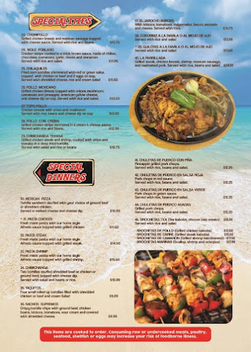 Menu El Jarocho Mexican Restaurant Inc - 2