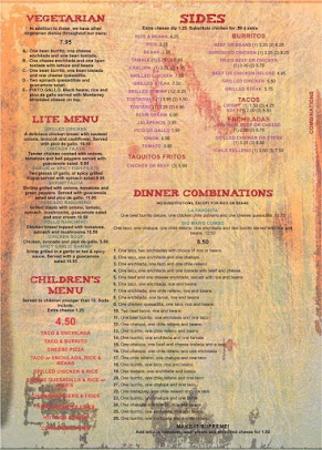 Menu El Manzanillo Mexican Restaurant - 1
