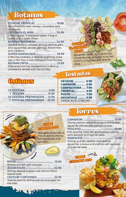 Menu El Mar Seafood Grill And Bar - 1