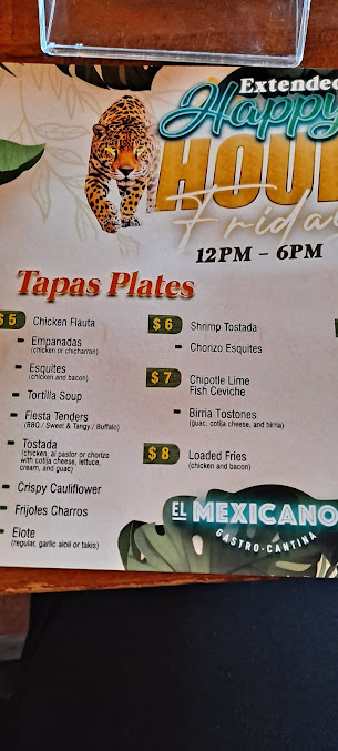 Menu El Mexicano Tapas Tequila - 7