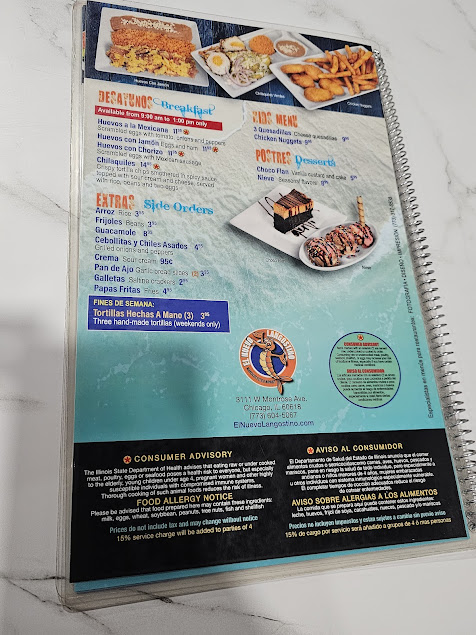 Menu El Nuevo Langostino Inc - 0