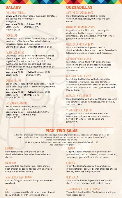 Menu El Palenque Mexican Restaurant - 0
