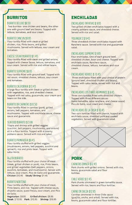 Menu El Palenque Mexican Restaurant - 2