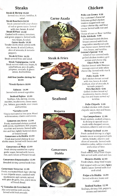 Menu El Paso Grill Mexican Restaurant - 1