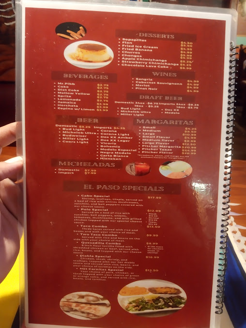 Menu El Paso Grill Mexican Restaurant - 4