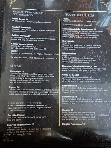 Menu El Patio Mexican Restaurant - 0