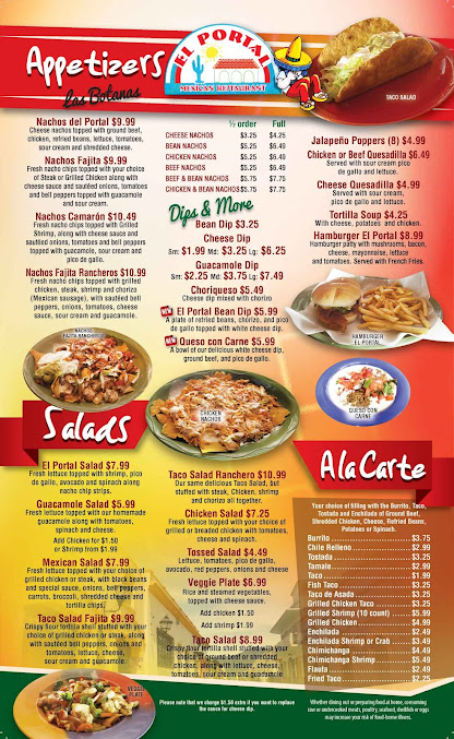 Menu El Portal Mexican Restaurant - 5