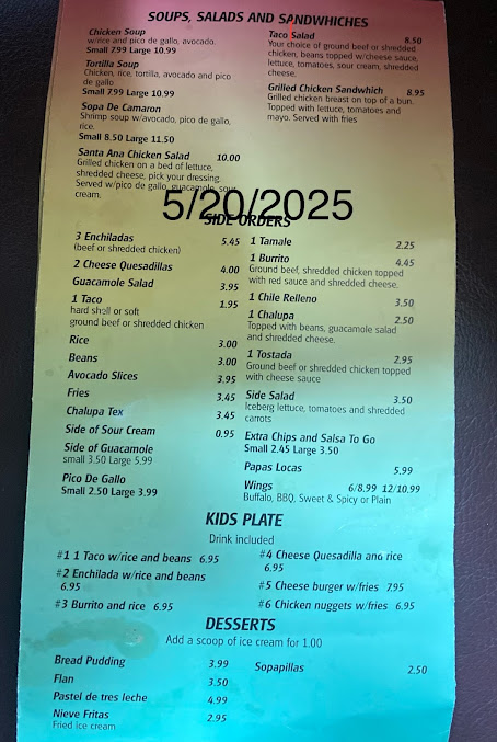 Menu El Preferido Mexican Restaurant - 1